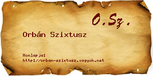 Orbán Szixtusz névjegykártya